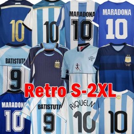 Argentina Retro Soccer jerseys 1986 Maradona Crespo RIQUELME