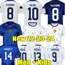23 24 USA PULISIC AARONSON FERREIRA McKENNIE Soccer Jerseys