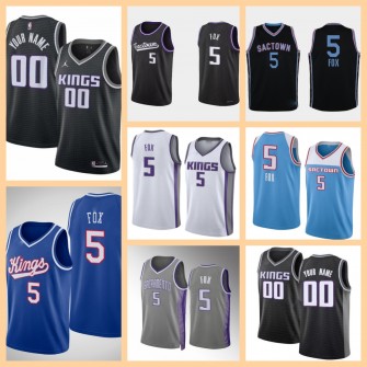 2023 Sacramento KING FOX MONK SABONIS Basketball Jerseys