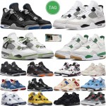 Jordan 4 Retro Basketball Shoes Men 4s Military Black Cat