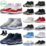 Jordan 11 Basketball Shoe Cool Grey 11s Midnight Navy 25th Anniversary