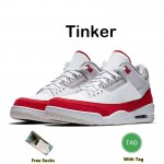 Jordan 3 Retro 3s Black Cardinal Red Dark Muslin Racer