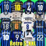 Retro Inter Milan MILITO SNEIJDER ZANETTI Baggio ADRIANO Soccer Jerseys