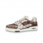 Louis V Trainer Luxy Fashion Men Ladies  Leather Low Sneakers