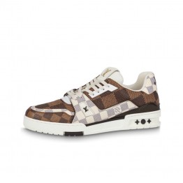 Louis V Trainer Luxy Fashion Men Ladies  Leather Low Sneakers