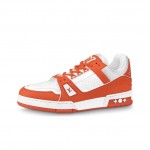 Louis V Trainer Luxy Fashion Men Ladies  Leather Low Sneakers