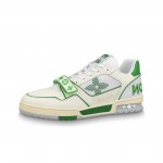 Louis V Trainer Luxy Fashion Men Ladies  Leather Low Sneakers