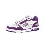 Louis V Trainer Luxy Fashion Men Ladies  Leather Low Sneakers
