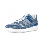 Louis V Trainer Luxy Fashion Men Ladies  Leather Low Sneakers