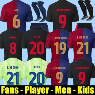 25 26 Barca Barcelona LAMINE YAMAL Pedri LEWANDOWSKI ANSU FATI OLMO Soccer jersey