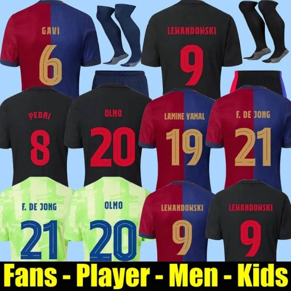 25 26 Barca Barcelona LAMINE YAMAL Pedri LEWANDOWSKI ANSU FATI OLMO Soccer jersey