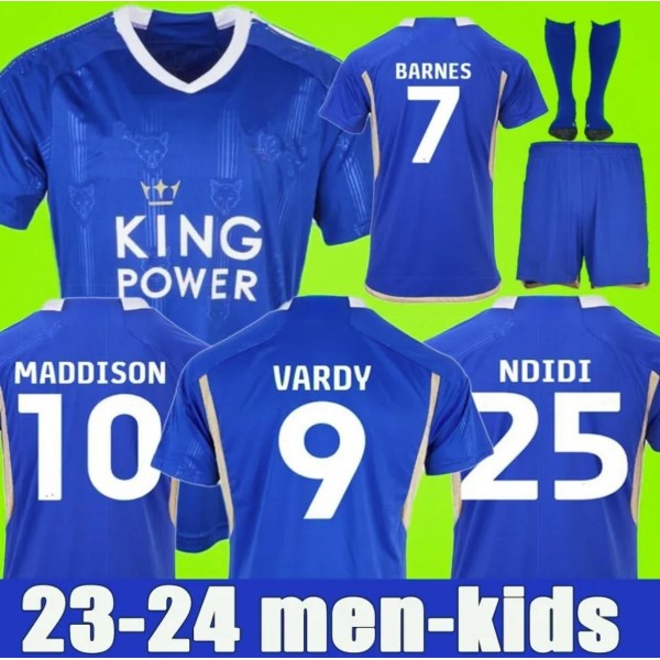 23/24 LeiCester Home Soccer Jerseys Vardy BARNES