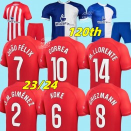  23 24 Atletico Madrid soccer jerseys 120th anniversary