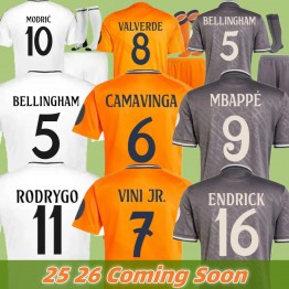 25 26 Real Madrid MBAPPE BELLINGHAM VINI JR. MODRIC Soccer Jerseys 