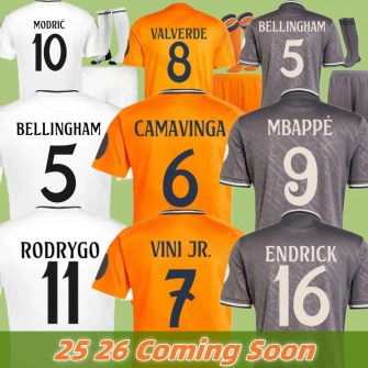25 26 Real Madrid MBAPPE BELLINGHAM VINI JR. MODRIC Soccer Jerseys 