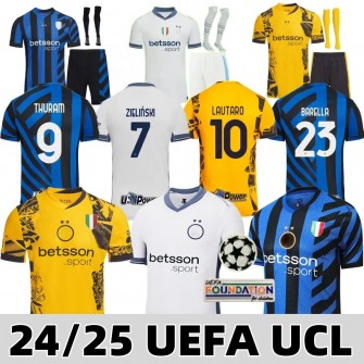 24 25 UEFA Maglia InTEr Milan LAUTARO DIMARCO THURAM Soccer Jerseys