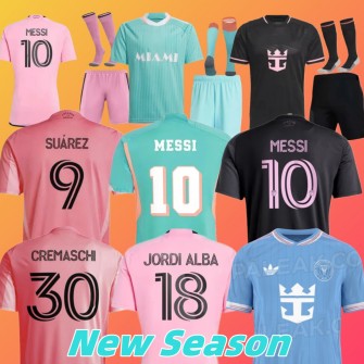 25 26 Inter Miami CF Lionel MeSSi Suarez Busquets Jordi Alba Soccer Jerseys