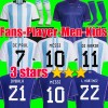 3 STARS Argentina Soccer jerseys Messi Di Maria