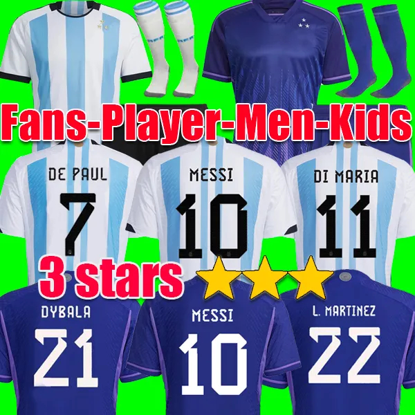 3 STARS Argentina Soccer jerseys Messi Di Maria