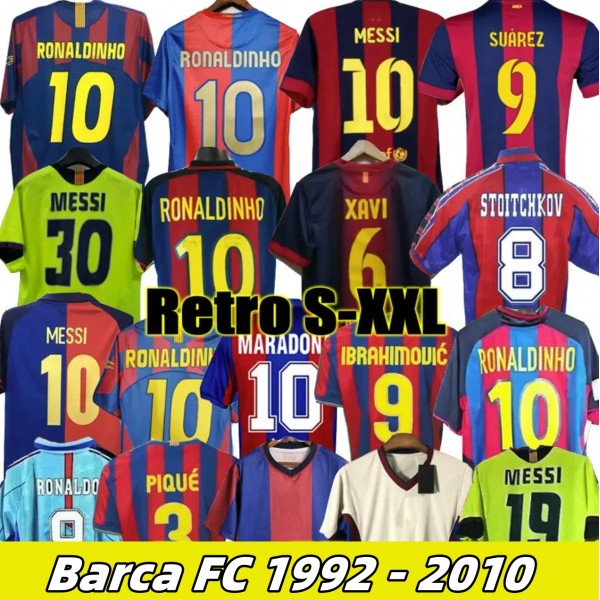 Retro Barca FC 1992-2010 Season XAVI RONALDINHO RIVALDO GUARDIOLA